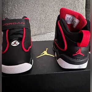 BRAND NEW!! Kids Jordan Black and Red High-Tops 7C